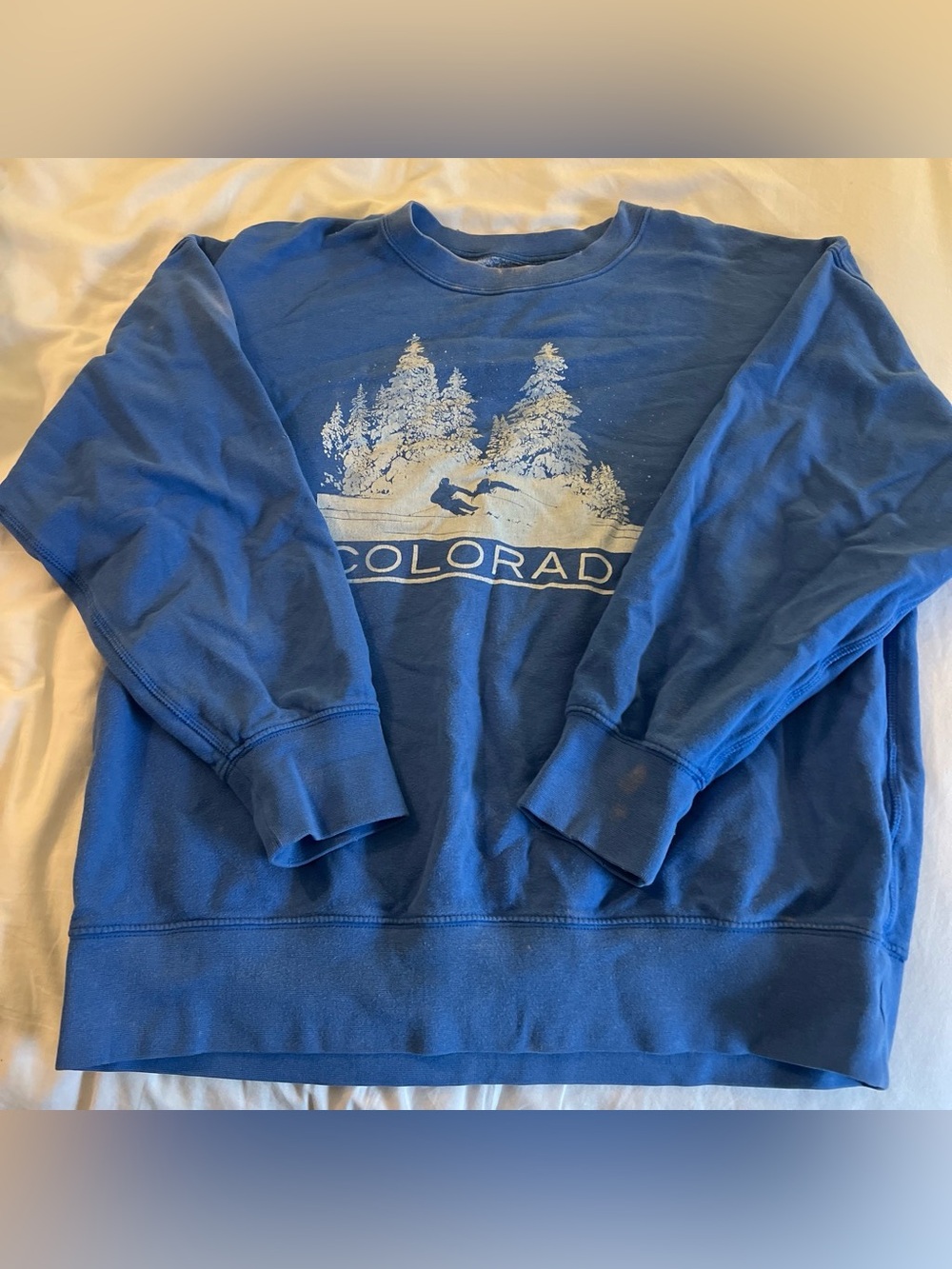 American Eagle Outfitters Blue Colorado Graphic Crewneck Sweatshirt